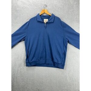 St. Johns Bay Sweater Mens 2XL Blue Quarter Zip‎ Polo Pullover Long Sleeve NEW